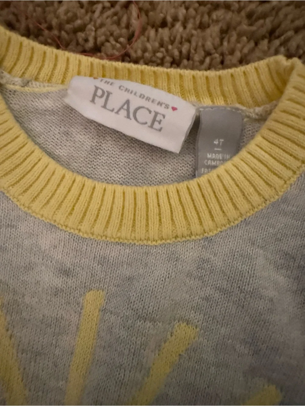 The Children's Place Gray & Yellow Sun Knit Dress